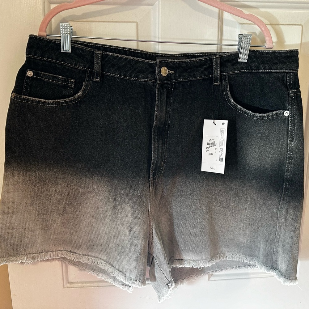Black denim shorts
